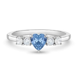 Girl's Heart Solitaire Sterling Silver Ring - In Season Jewelry - 1 of 4