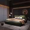 FURNIinspire Beds Luxury Queen Size Bed Frame with Headboard Modern Upholstered Platform Bed, Solid Wood Frame, Green, 96.5"*70.1"*43.3" - 4 of 4