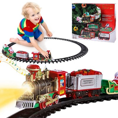 iMountek "Electric Train Set for Kids with Sound & Light, Battery-Operated Xmas Steam Train, Santa Gift"MultiColor