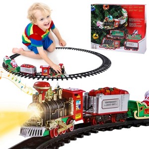 iMountek "Electric Train Set for Kids with Sound & Light, Battery-Operated Xmas Steam Train, Santa Gift"MultiColor - 1 of 4