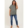 Pinkblush Olive Solid Ribbed Short Sleeve Oversized Maternity Tunic Top - 2 of 3