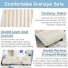 QingMoon 114" U-Shaped Sectional Sofa, Deep Seat Sleeper Couch, 4-Seat Velvet Upholstery Sofa, with Double Chaise for Apartment, Living Room - 4 of 4