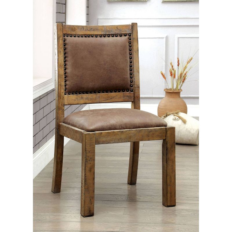 Set of 2 Shelia Padded Leatherette Side Dining Chairs Dark Brown - HOMES: Inside + Out, 3 of 6