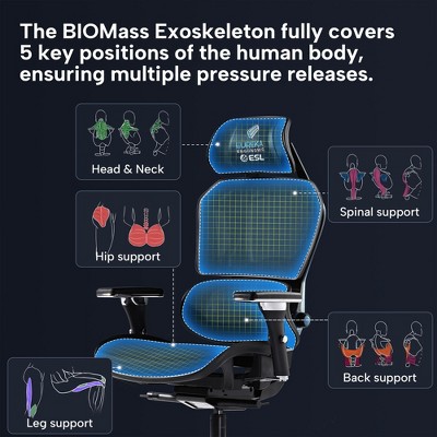 Eureka Red and Black Ergonomic Gaming Chair with Adjustable Arms