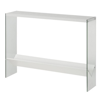 Soho V Console Table with Shelf White - Breighton Home