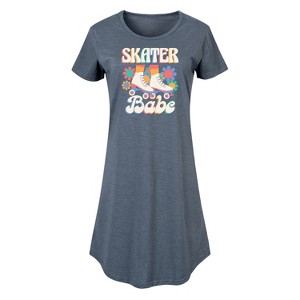 Women's - Instant Message - Skater Babe Graphic T-shirt Dress - 1 of 4