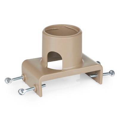 Tan Plastic Heated Birdbath with Deck Mount and Thermostat