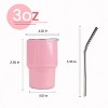 Itopfox 3oz Stainless Steel Car Cup, Portable Colorful Coffee Cup Shot Glass With Straw and Lid, Small Water Bottle For Party Wedding Outdoor Camping - 2 of 4