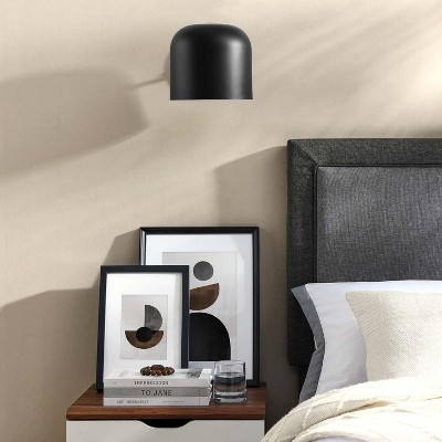 Black Modern Dome Shade Wall Sconce