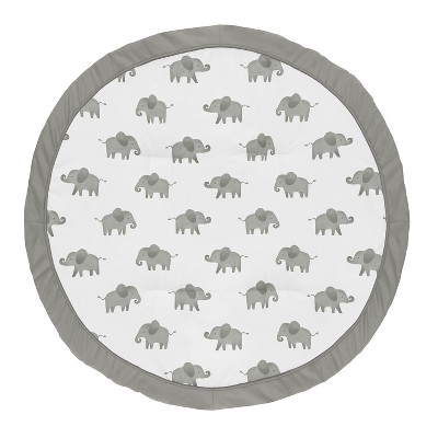 Image of Sweet Jojo Designs Boy, Girl, Unisex/Gender Neutral Baby Tummy Time Playmat Elephant Grey and White
