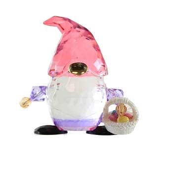 Crystal Expressions Easter Gnome Acrylic  -  One Gnome Figurine 2.25 Inches -  Basket Egg Facet  -   -  Acrylic  -  Multicolored