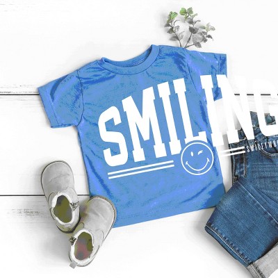 The Juniper Shop SmileyWorld Arched Varsity Toddler Short Sleeve Tee