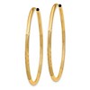 Black Bow Jewelry 2mm x 44mm 14k Yellow Gold Satin Diamond-Cut Endless Hoop Earrings - 2 of 4