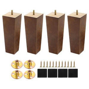 Unique Bargains Wooden Chair Desk Furniture Legs with Mounting Screws 4 Pcs - 1 of 4