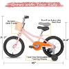 Hykolity Kids Bike Boy Girl Bicycle 16 inch for Children Age 4-7 Years Old Height 41-53 in Child Sport Bike includes Training Wheel Basket Peach Pink - 3 of 4