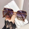 Anna-Kaci Women's Oversized Square Sunglasses with Dual Layer Frame and Gold Temple Accent UV400 Dark Lenses - 3 of 3