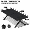 Crestlive Products Outdoor Dining Table for 8-10 People Patio Rectangle Table, Aluminum Frame with Durable Wood-Like Tabletop and Umbrella Hole Brown - 3 of 4