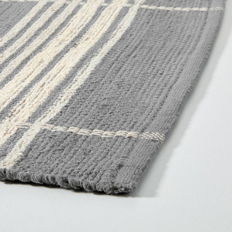 Wool Blend Variegated Stripe Area Rug Dark Gray - Hearth & Hand™ with Magnolia, 3 of 8