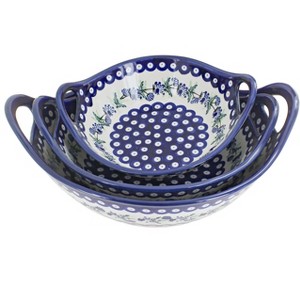 Blue Rose Polish Pottery 1347-1813-1814 Zaklady Bowl Set - 1 of 1