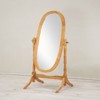 SEVOBAL Bathroom Vanity Mirrors Elegant Round Mirror with Durable Anti Rust Aluminum Frame Compact Functional, Oak, 22.5"*16"*59.25" - 2 of 4