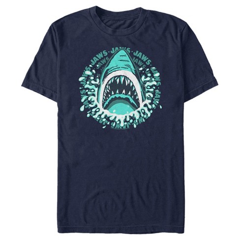 Men s Jaws Shark Splash T shirt Navy Blue Small Target