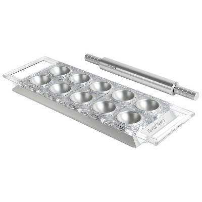 Marcato Atlas Tablet Pasta Maker, Made in Italy, Makes 10 Raviolis, Silver