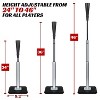 PLAYAPUT Portable Batting Tee for Baseball and Softball, Height Adjustable from 24 to 46 Inches, Black and Silver - 4 of 4
