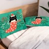 Deny Designs Full/Queen Carriecantwell Festive Feline Duvet Cover and Pillow Sham Green - 4 of 4