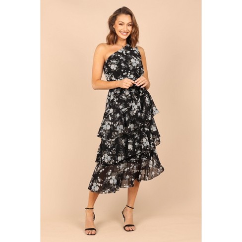 Black floral hot sale dress target