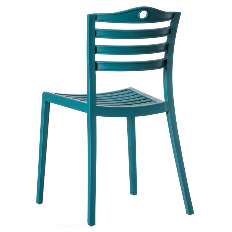Fabulaxe Modern Plastic Dining Chair with Ladderback Design, 4 of 8