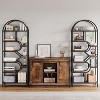 COUCHETA 82" Tall 6-Tier Arched Bookcase - Rustic Wood & Metal Open Shelf Storage Organizer for Living Room, Bedroom, Home Office - 2 of 4