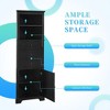 Akoasm MDF Triangle Floor Bathroom Storage Cabinet Medicine Cabinet With Drawers, Adjustable Shelves-Black - 4 of 4