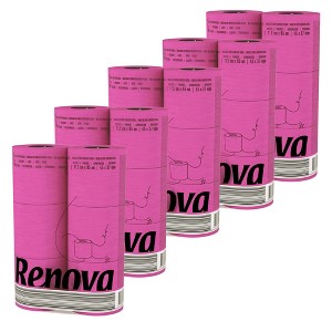 Evideco French Home Goods 3-Ply 140-Sheet Pink Toilet Paper Playful Decorative Bulk Sandalwood-Scented Rolls - 1 of 4