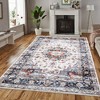 Vintage Boho Washable Area Rugs Soft Medallion Distressed Rug Carpet, 5'x7' Blue/Multi - 3 of 4