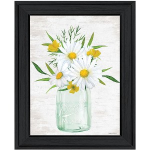 HomeRoots Floral Bouquet Black Framed Print Wall Art - 1 of 3