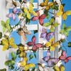Collections Etc Solar LED Lighted Butterflies & Greenery Garland 116" x 3" x 6.5" - 4 of 4