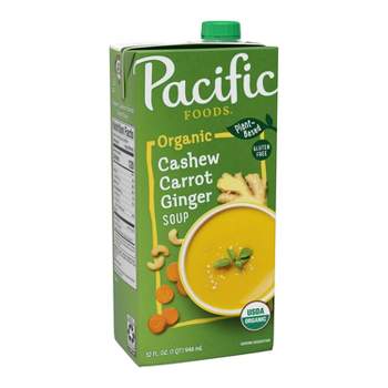 Pacific Foods Organic Plant Based Gluten Free Vegan Creamy Cashew Carrot Ginger Soup - 32oz