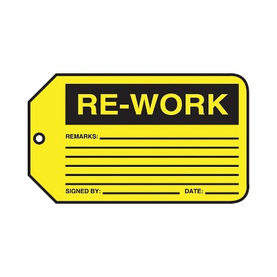 LegendREPAIR PF-Cardstock 5.75 Length x 3.25 Width x 0.010 Thickness Pack of 25 Black on Yellow Accuform Signs MMT336CTP Production Control Tag 