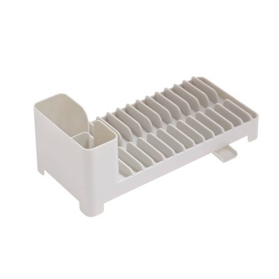 iDESIGN Clarity Compact Dish Drainer with Swivel Spout - Gray