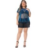 Agnes Orinda Women's Plus Size Concert Carnival Drop Shoulder Sheer Mesh Top - 3 of 4