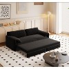 Okak 66" Queen 3-in-1 Pull Out Sofa Bed, Velvet Loveseat Bed, Convertible Sleeper Sofa with Side Storage for Living Room,Bedroom,Apartment, Black - 4 of 4