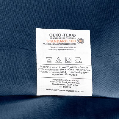 Navy Blue Cotton Sateen Queen Duvet Cover Set