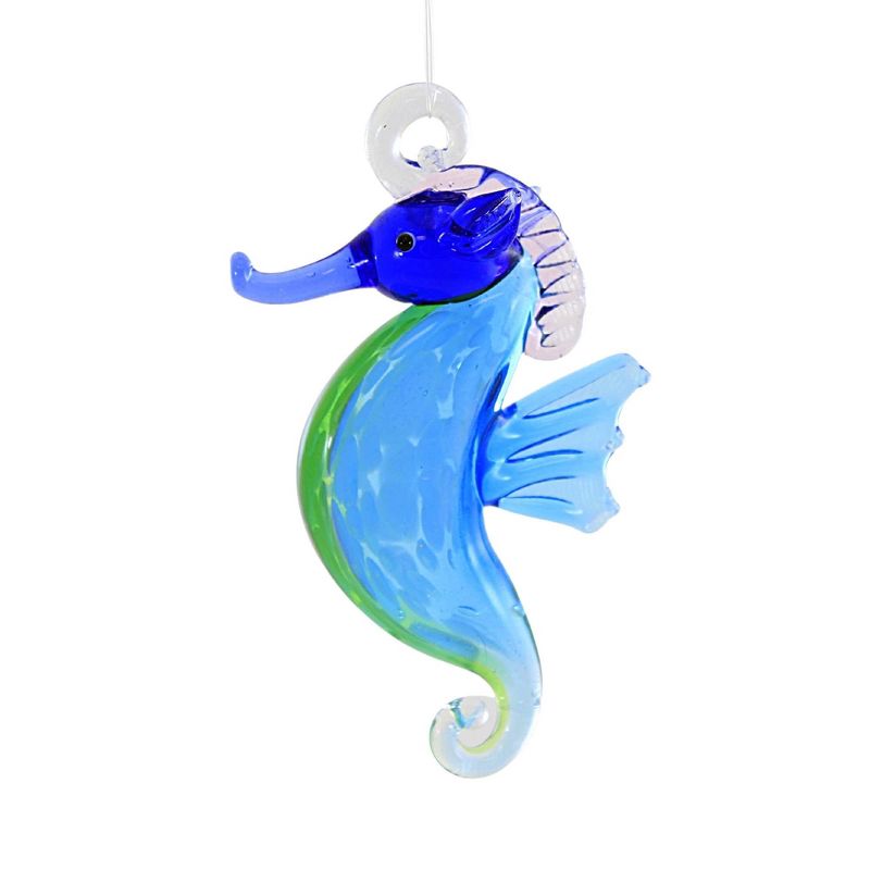 3.25 In Festive Seahorse Artglass Small Marine Fish Tree Ornaments, 3 of 4