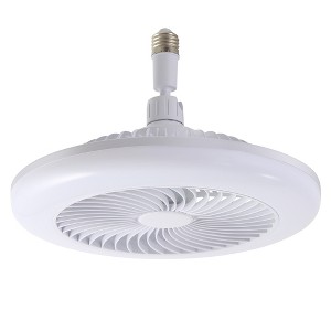 DOMETOUR Mini Size 11 Inch Enclosed Socket E26 Ceiling Fan Light 3 Speeds 3 Light Color Dimming and Timing for Small Room Kitchen - 1 of 4