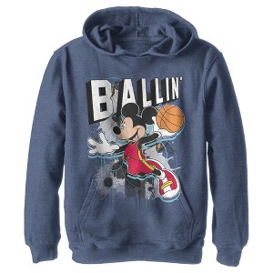 Boy's Disney Mickey Mouse Ballin' Pull Over Hoodie - 1 of 4