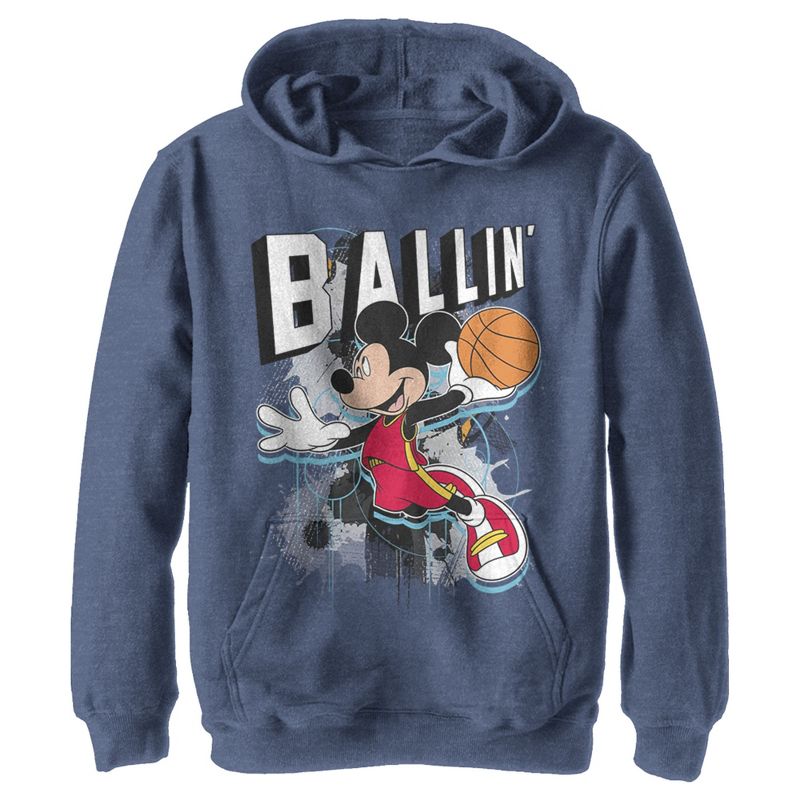 Boy's Disney Mickey Mouse Ballin' Pull Over Hoodie, 1 of 5