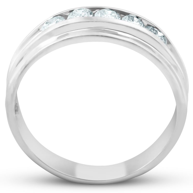 Pompeii3 1/2 Ct Diamond Mens Wedding Ring 10k White Gold, 3 of 5