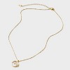 14K Gold Dipped Crystal and Mother of Pearl Circle Spinner Initial Necklace - A New Day™ - 3 of 4