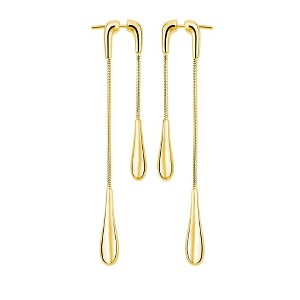 Lucy Quartermaine - Double Drop Earrings front and back in Gold Vermeil - 1 of 4