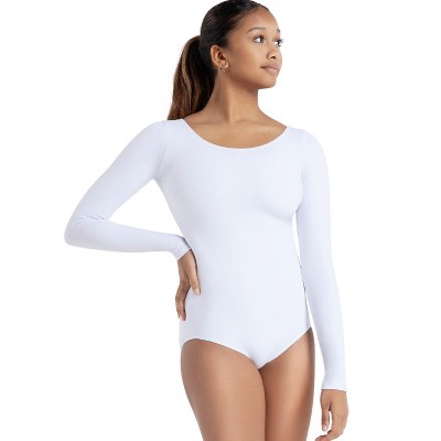 Capezio White Team Basics Long Sleeve Turtleneck Leotard With Snaps - Girls  Medium : Target